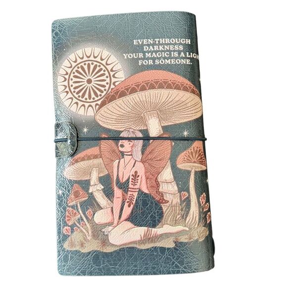 Fairy & Mushroom Even Through Darkness Your Magic is Light Travelers Notebook - Picture 2 of 8